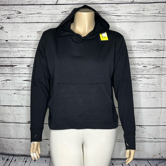 all in motion Tops - All in Motion NWT Size XXL Black French Terry Hoodie w/ Thumbholes